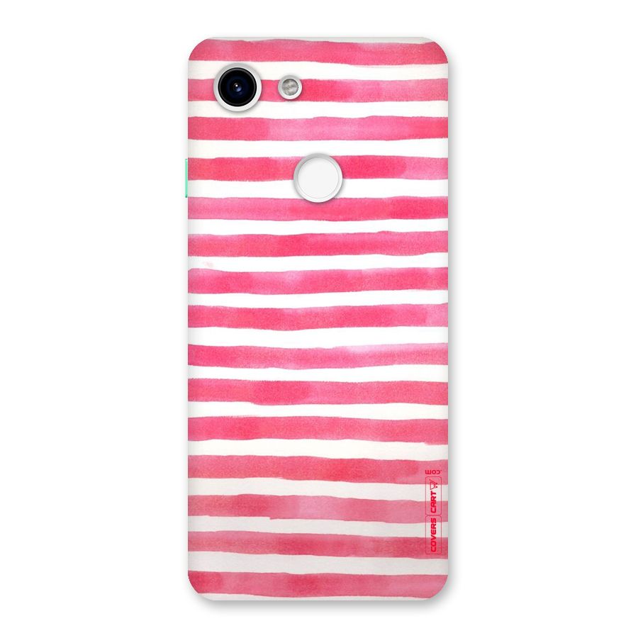 White And Pink Stripes Back Case for Google Pixel 3