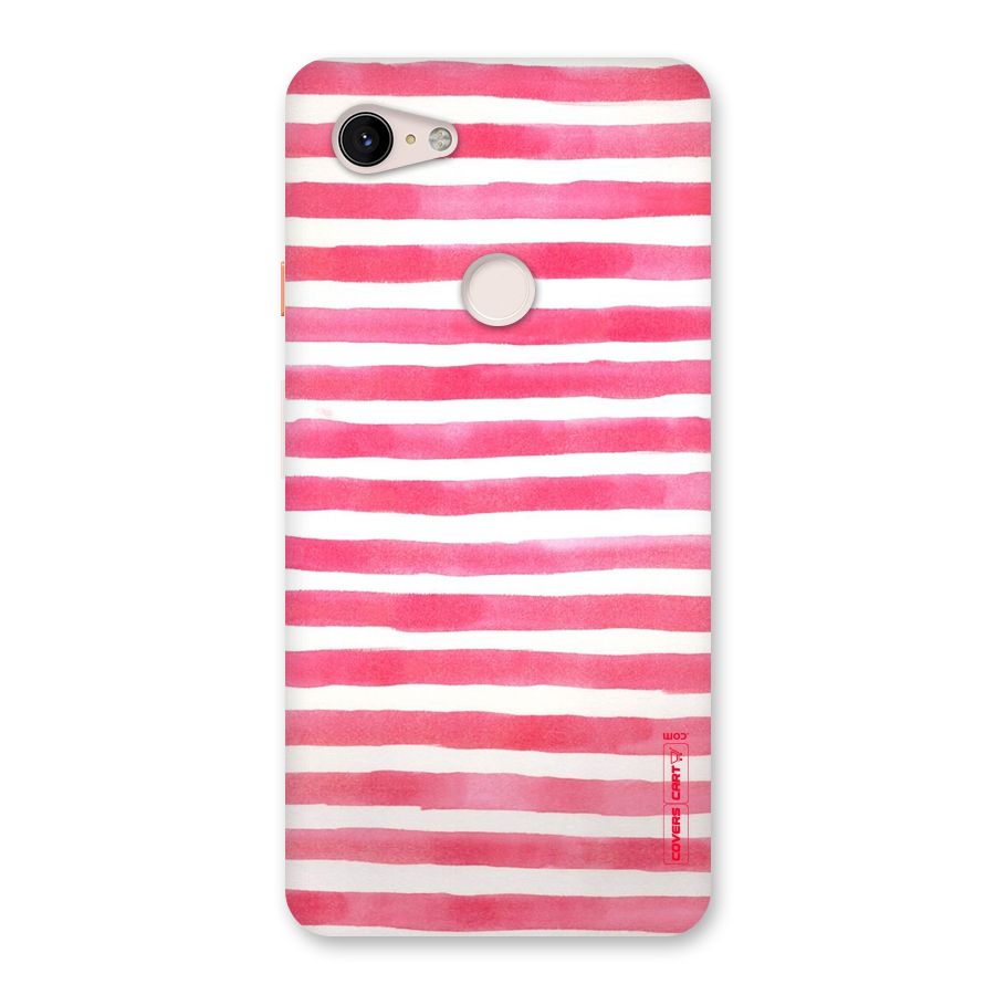 White And Pink Stripes Back Case for Google Pixel 3 XL