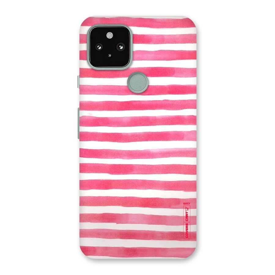 White And Pink Stripes Back Case for Google Pixel 5