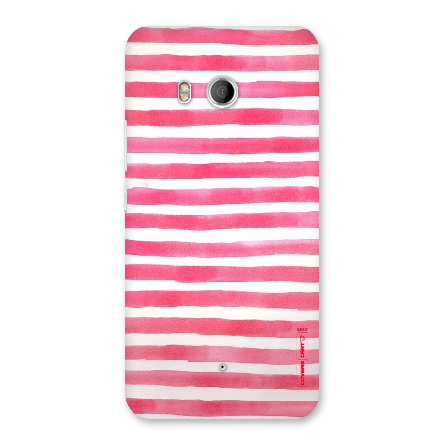 White And Pink Stripes Back Case for HTC U11