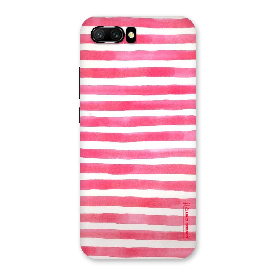 White And Pink Stripes Back Case for Honor 10