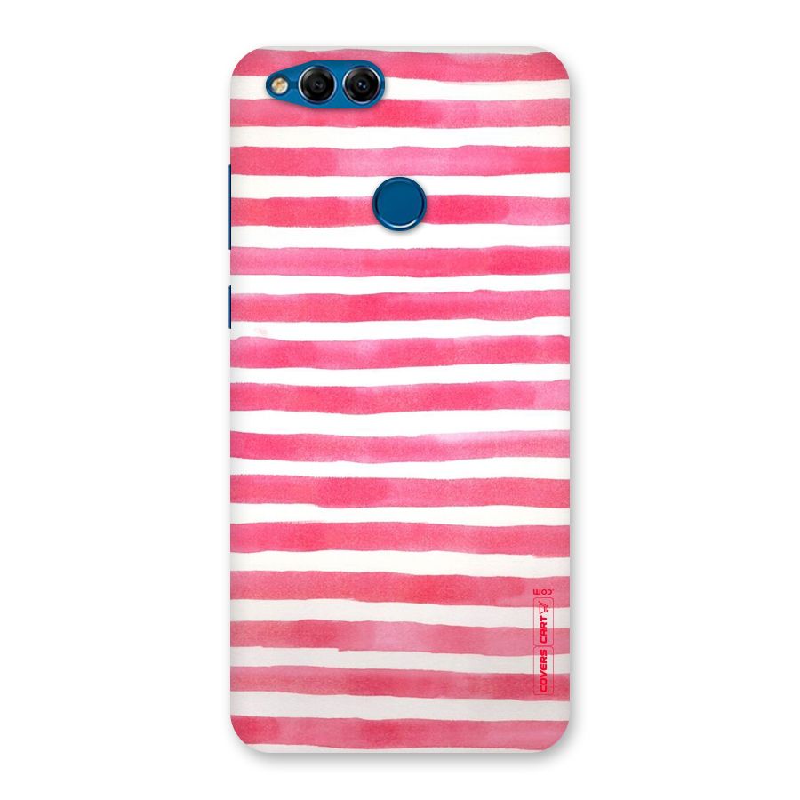 White And Pink Stripes Back Case for Honor 7X