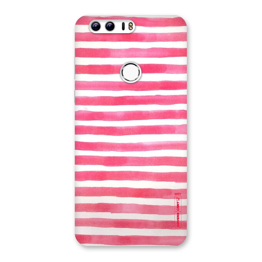 White And Pink Stripes Back Case for Honor 8