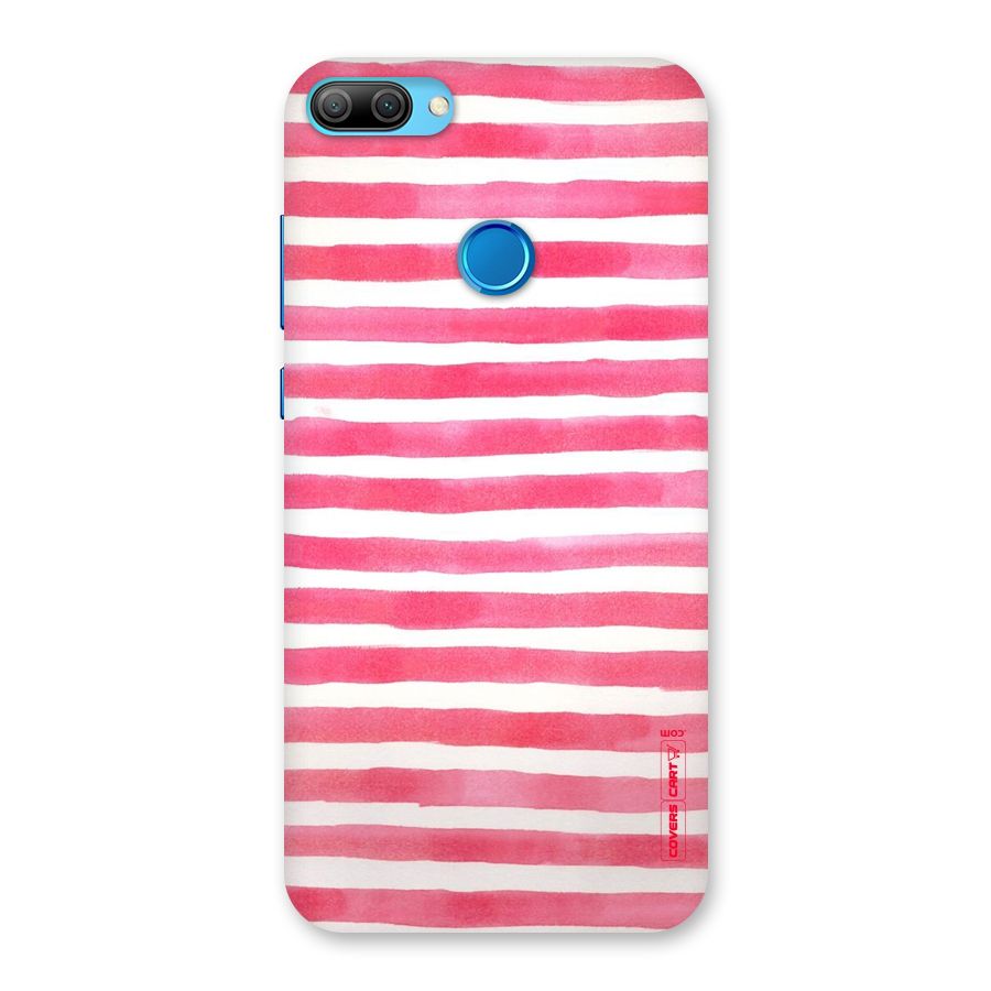 White And Pink Stripes Back Case for Honor 9N