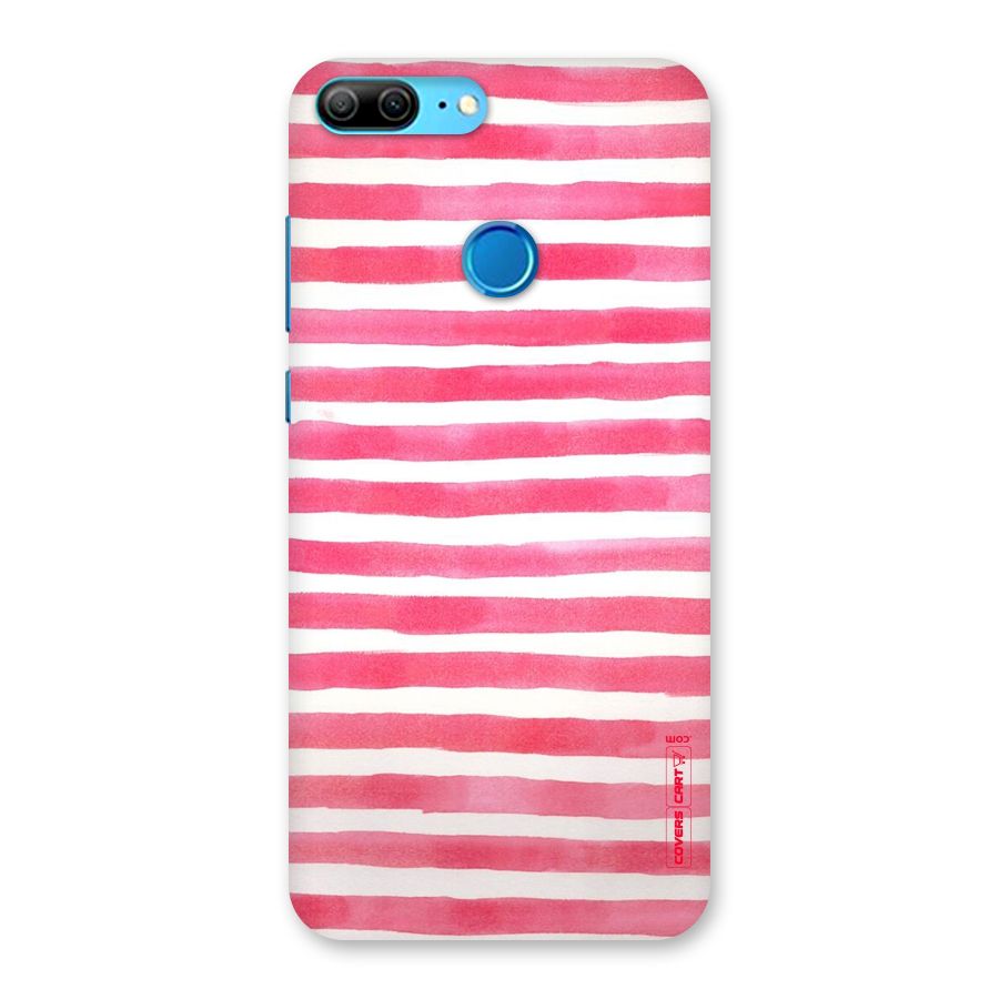 White And Pink Stripes Back Case for Honor 9 Lite