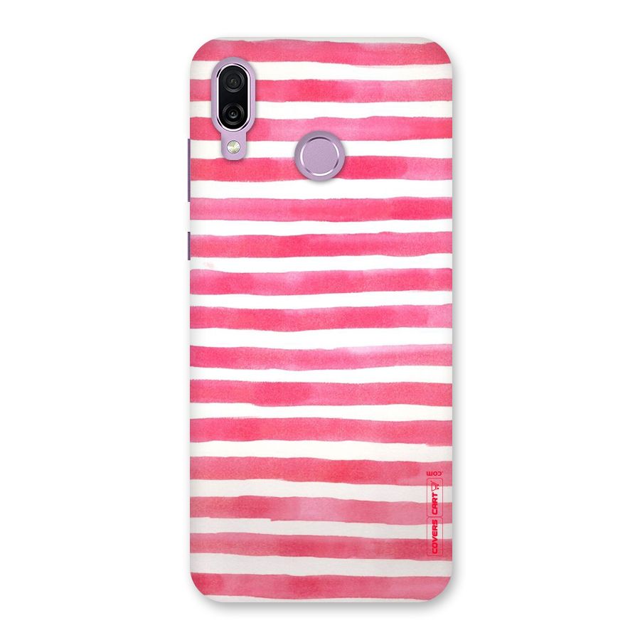 White And Pink Stripes Back Case for Honor Play