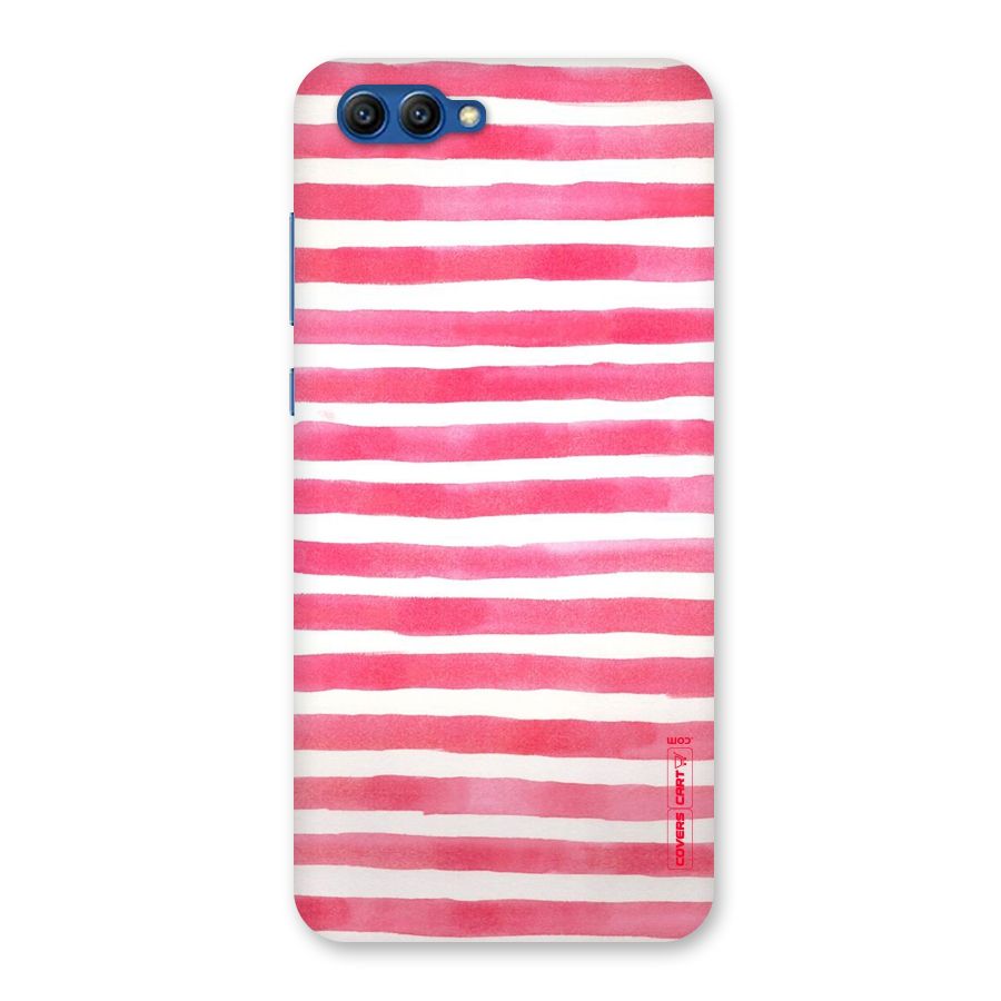 White And Pink Stripes Back Case for Honor View 10