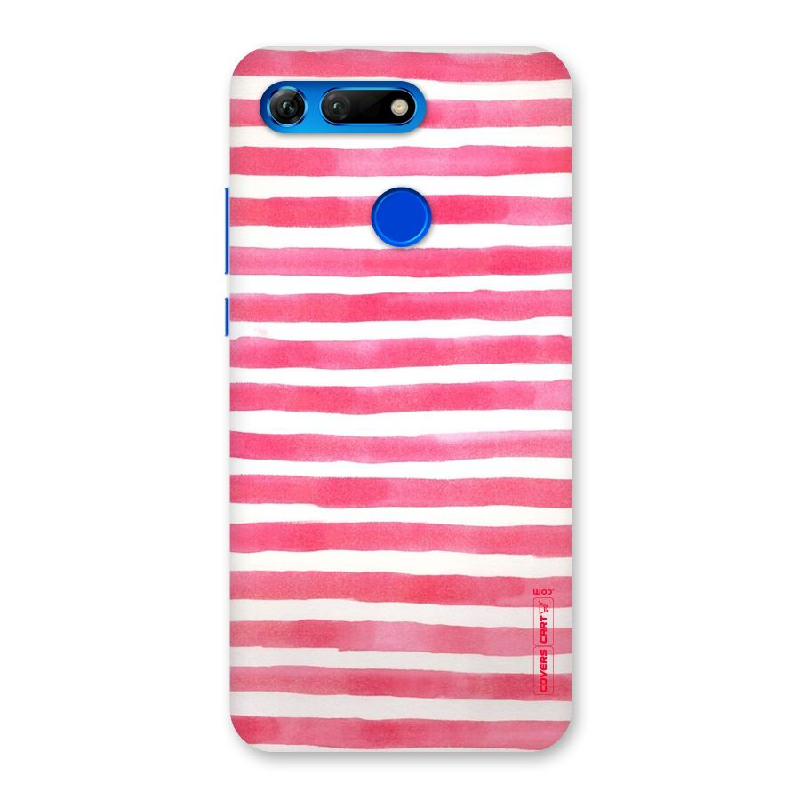White And Pink Stripes Back Case for Honor View 20