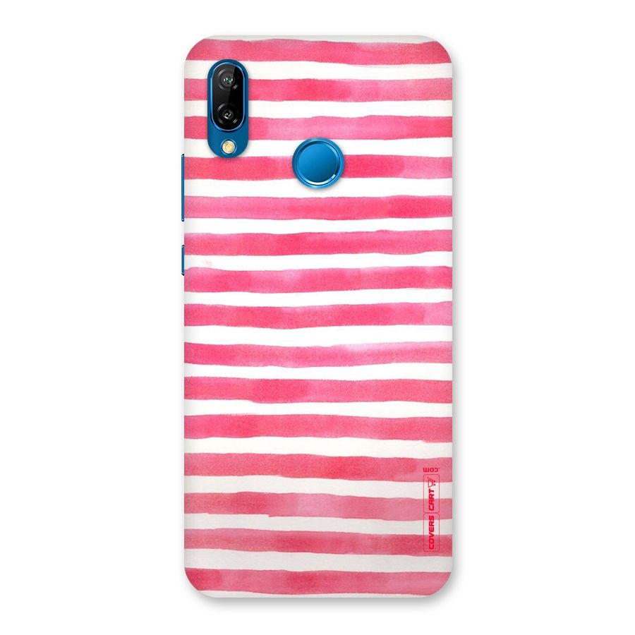 White And Pink Stripes Back Case for Huawei P20 Lite