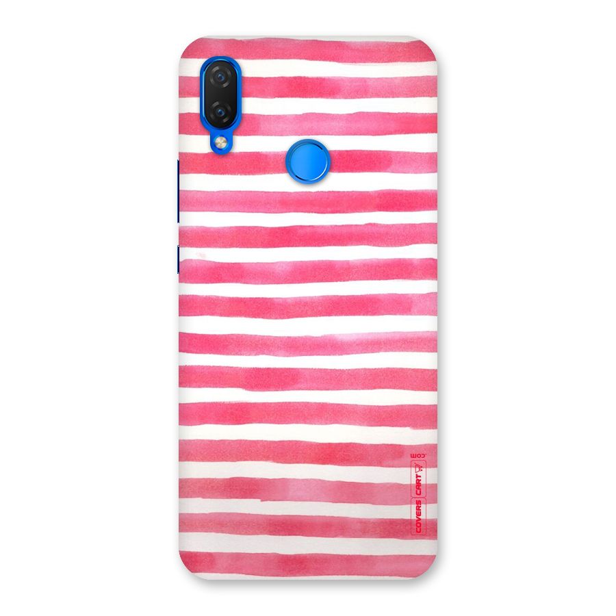 White And Pink Stripes Back Case for Huawei P Smart+