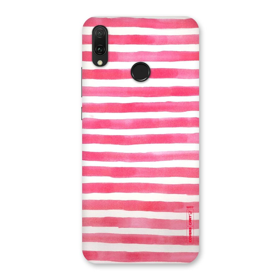 White And Pink Stripes Back Case for Huawei Y9 (2019)