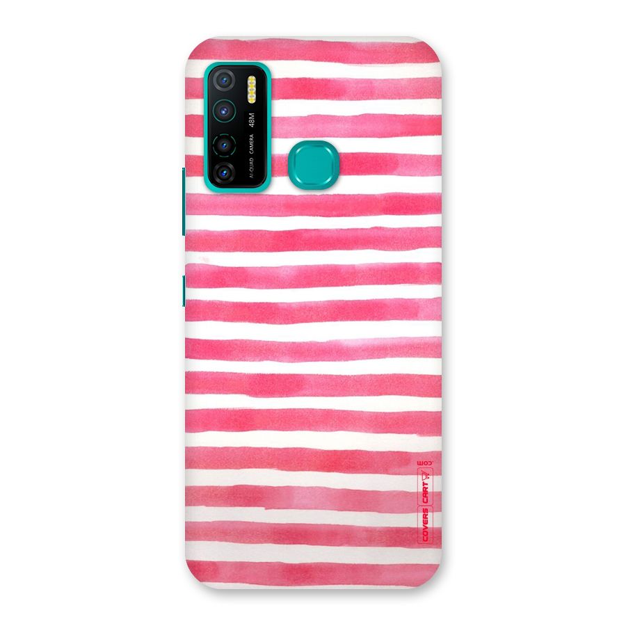 White And Pink Stripes Back Case for Infinix Hot 9 Pro