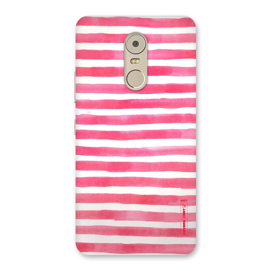 White And Pink Stripes Back Case for Lenovo K6 Note