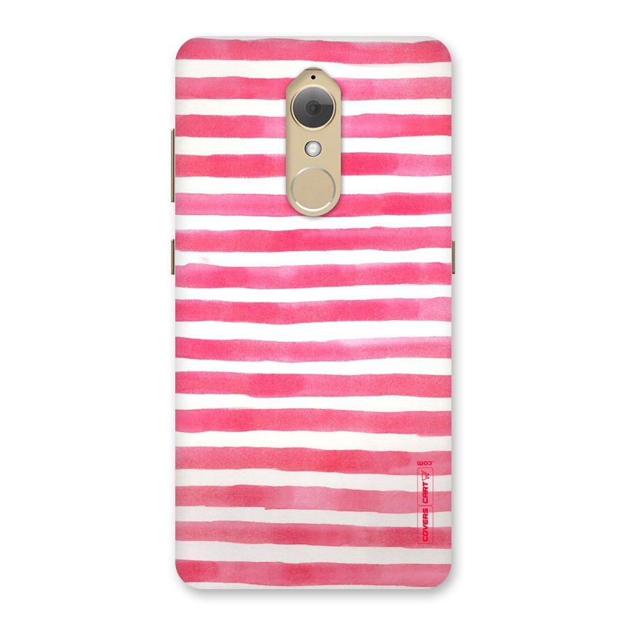 White And Pink Stripes Back Case for Lenovo K8