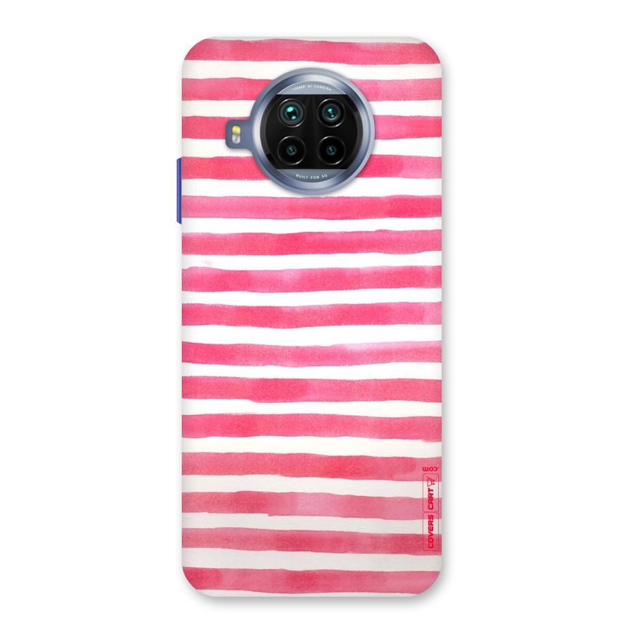 White And Pink Stripes Back Case for Mi 10i