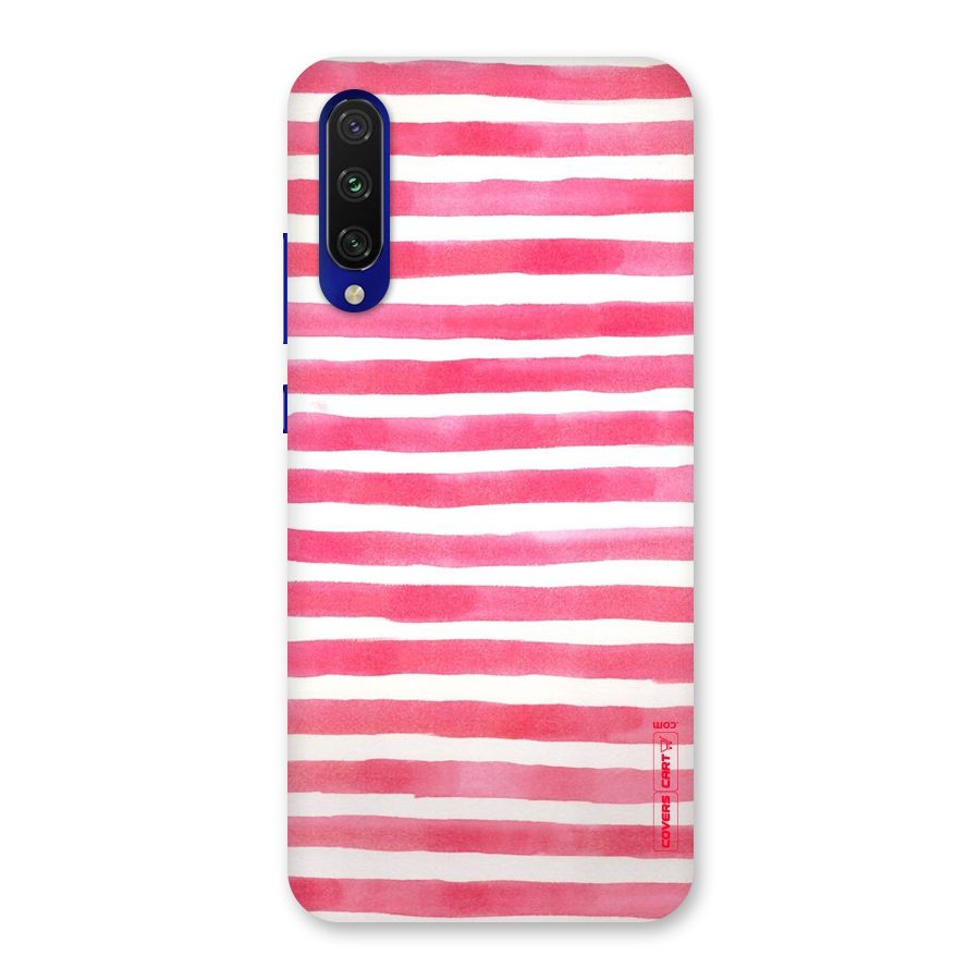 White And Pink Stripes Back Case for Mi A3