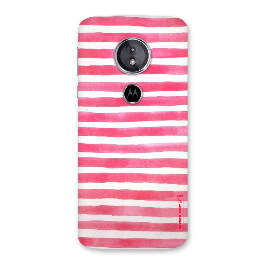 White And Pink Stripes Back Case for Moto E5