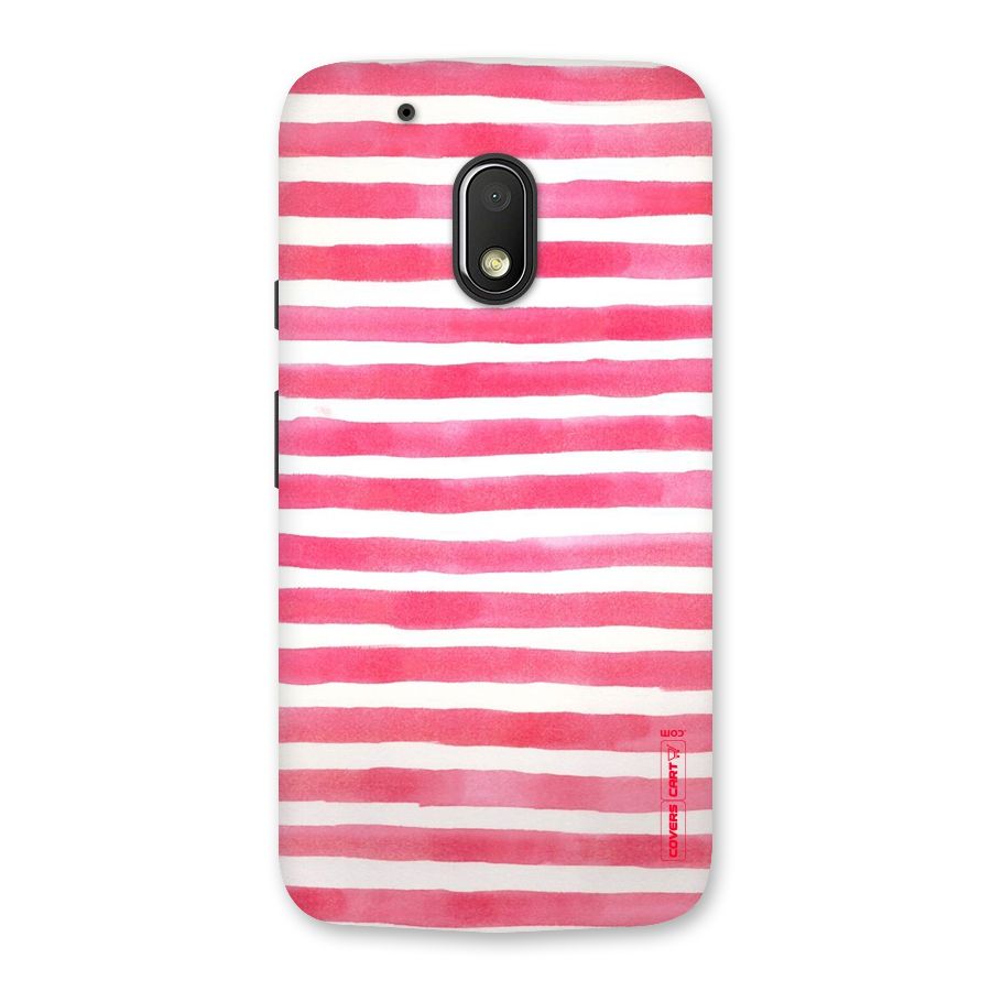 White And Pink Stripes Back Case for Moto G4 Play