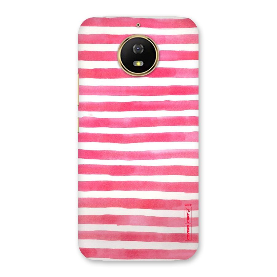 White And Pink Stripes Back Case for Moto G5s