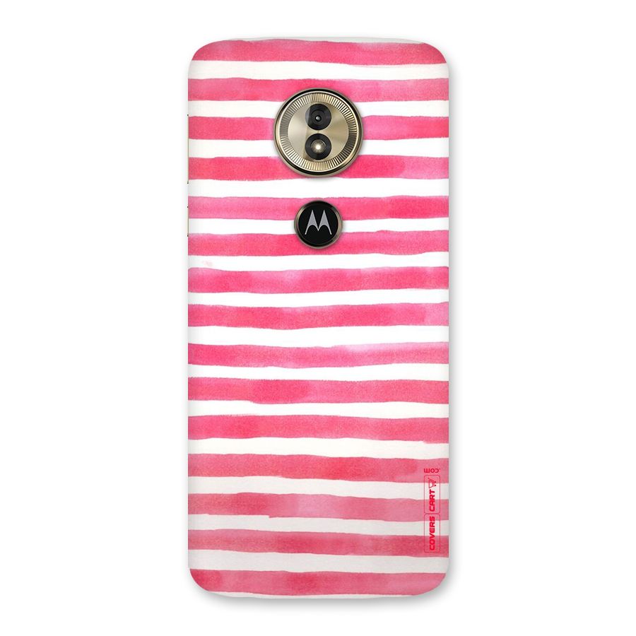 White And Pink Stripes Back Case for Moto G6 Play