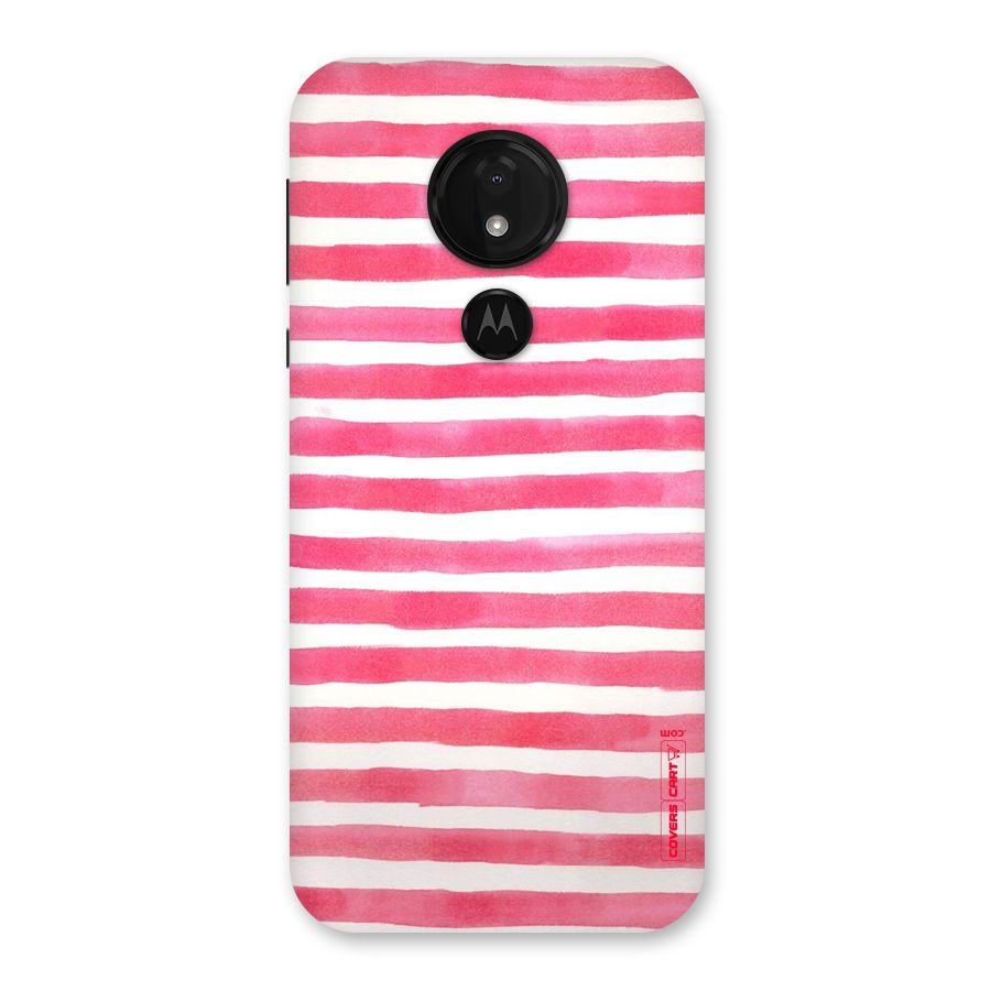White And Pink Stripes Back Case for Moto G7 Power