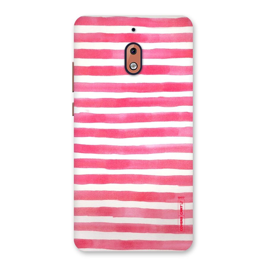 White And Pink Stripes Back Case for Nokia 2.1