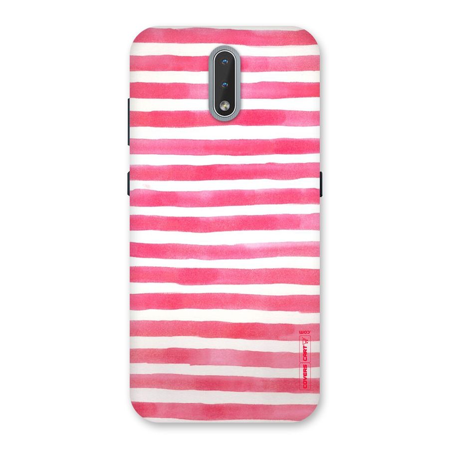 White And Pink Stripes Back Case for Nokia 2.3