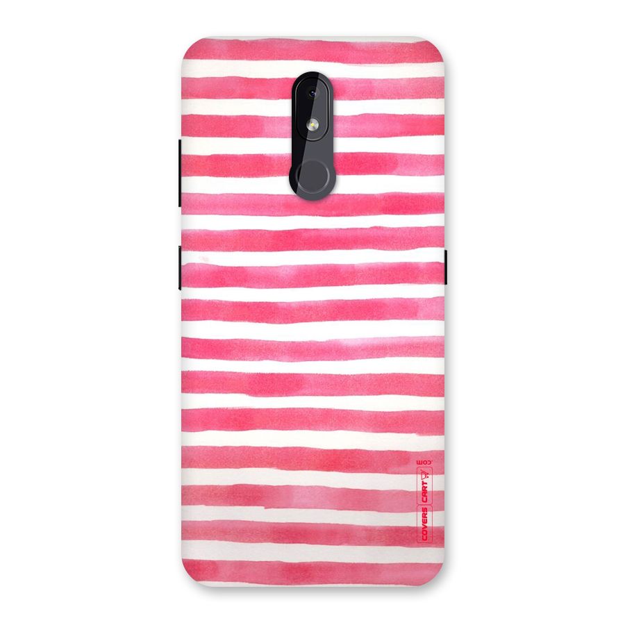White And Pink Stripes Back Case for Nokia 3.2