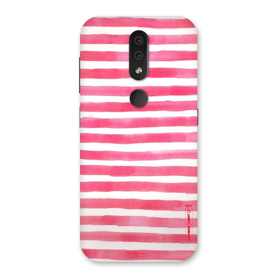 White And Pink Stripes Back Case for Nokia 4.2