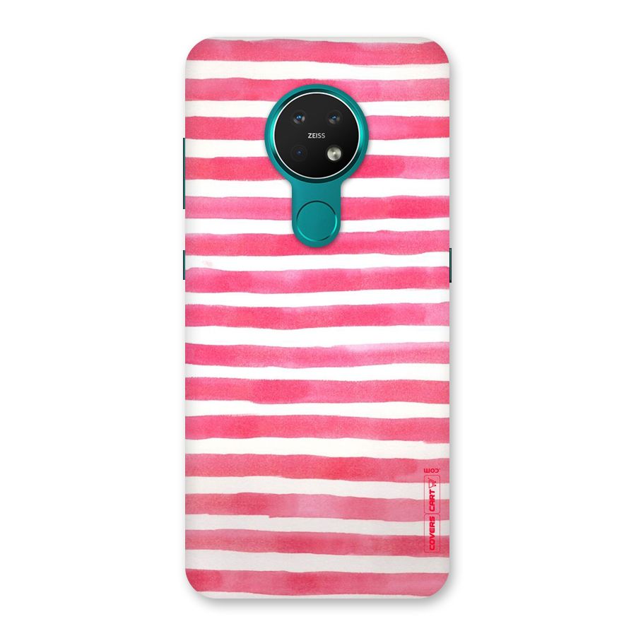 White And Pink Stripes Back Case for Nokia 7.2