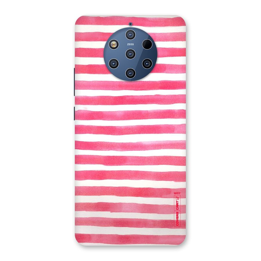 White And Pink Stripes Back Case for Nokia 9 PureView