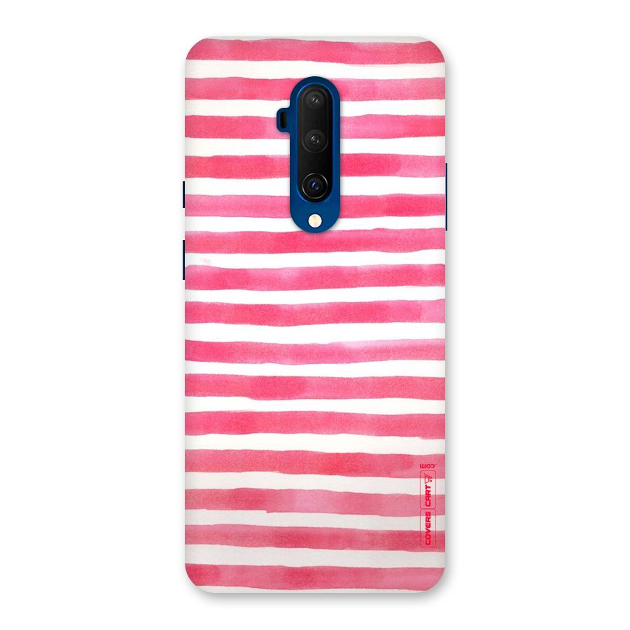 White And Pink Stripes Back Case for OnePlus 7T Pro
