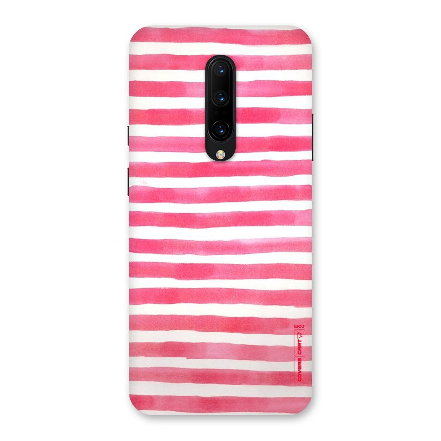 White And Pink Stripes Back Case for OnePlus 7 Pro