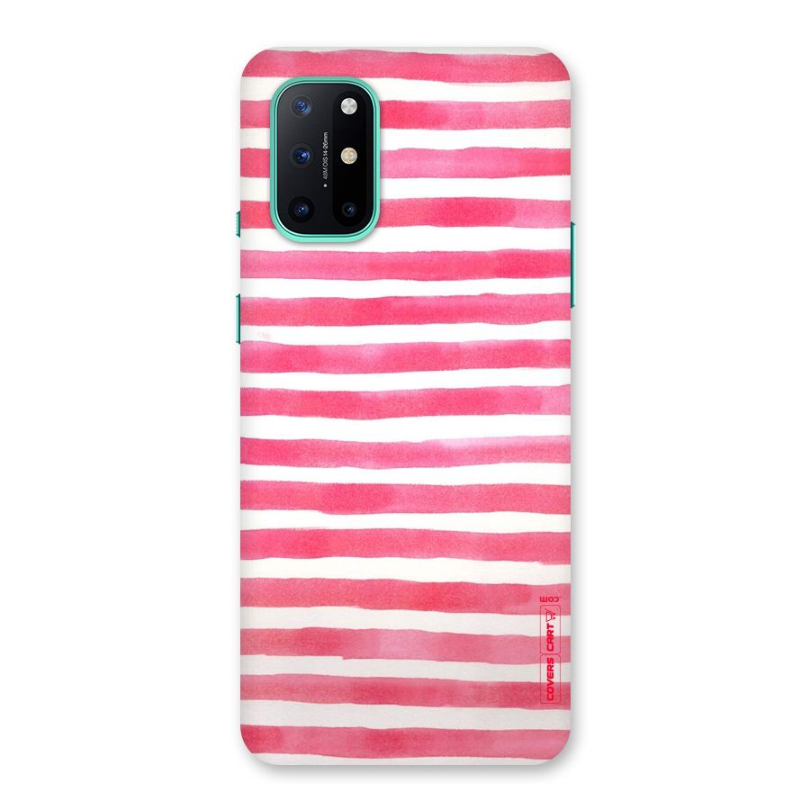 White And Pink Stripes Back Case for OnePlus 8T