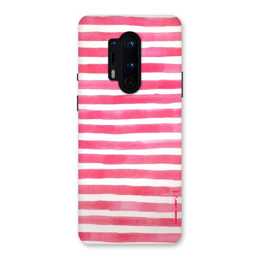 White And Pink Stripes Back Case for OnePlus 8 Pro