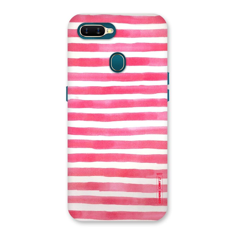 White And Pink Stripes Back Case for Oppo A11k