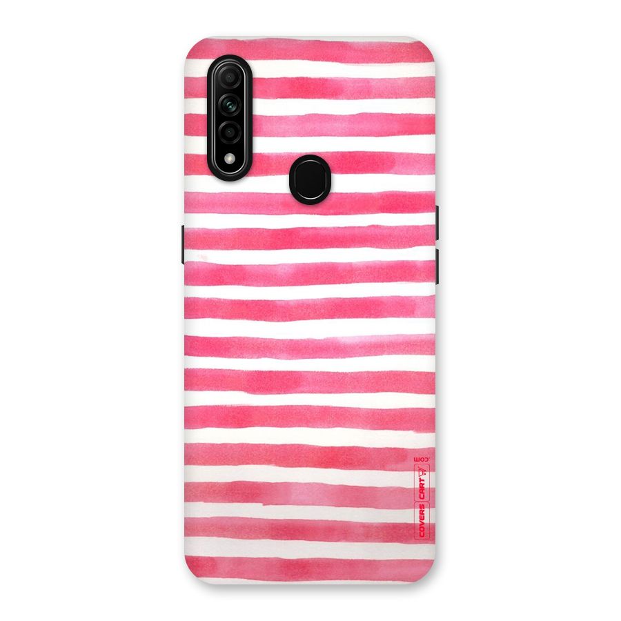 White And Pink Stripes Back Case for Oppo A31