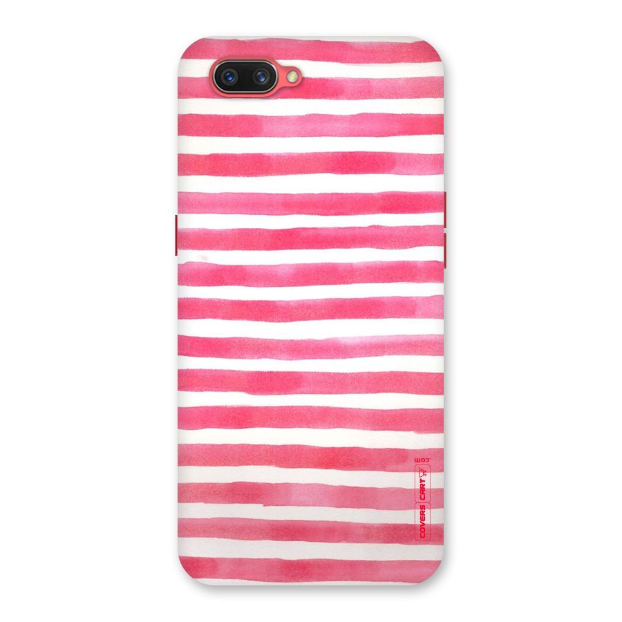 White And Pink Stripes Back Case for Oppo A3s