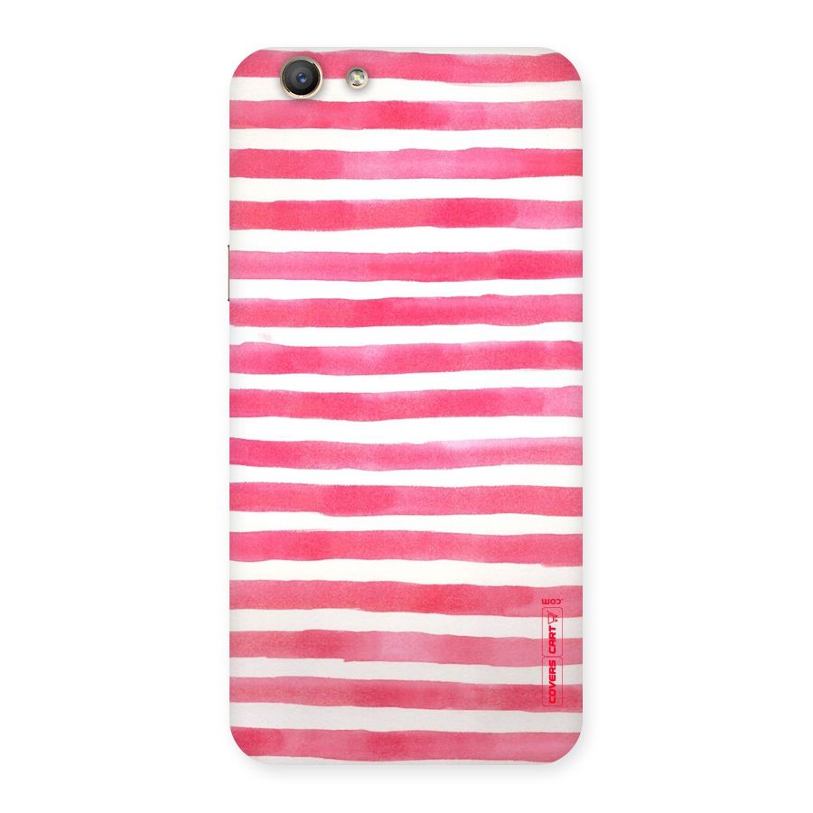 White And Pink Stripes Back Case for Oppo A59