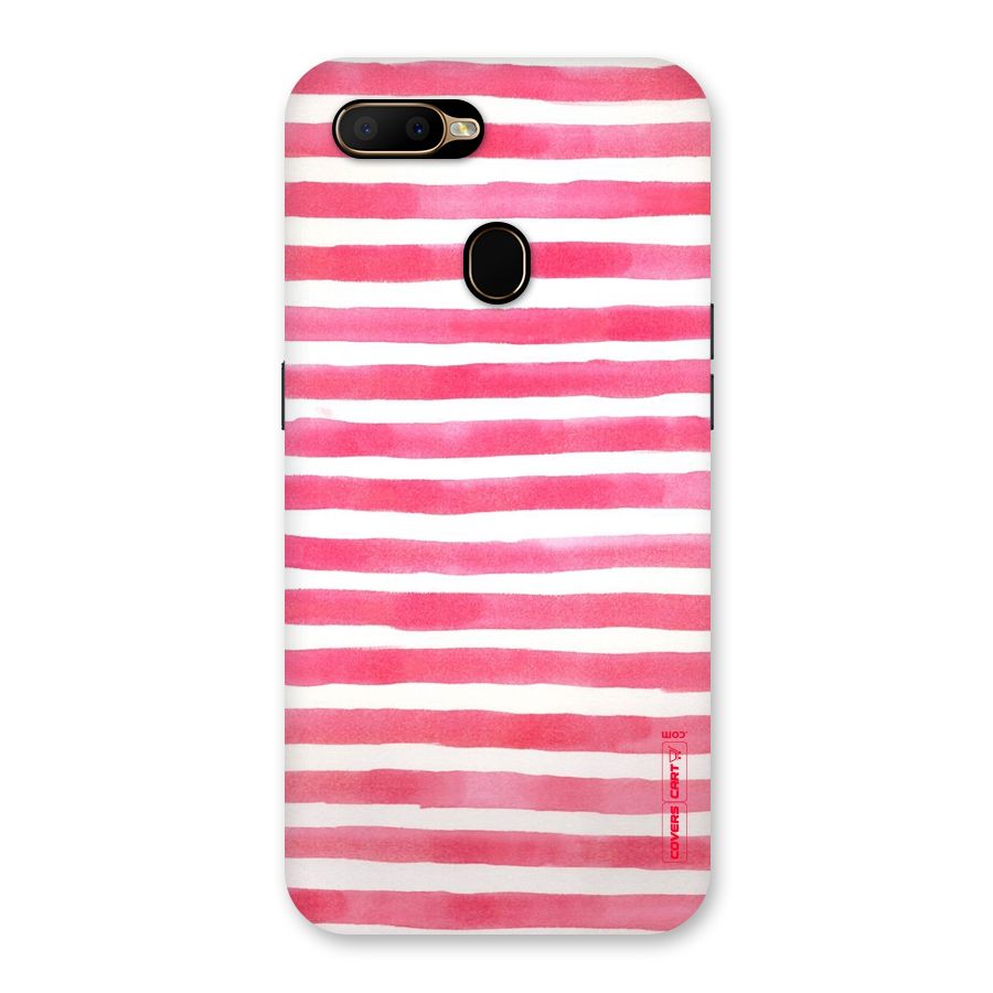 White And Pink Stripes Back Case for Oppo A5s