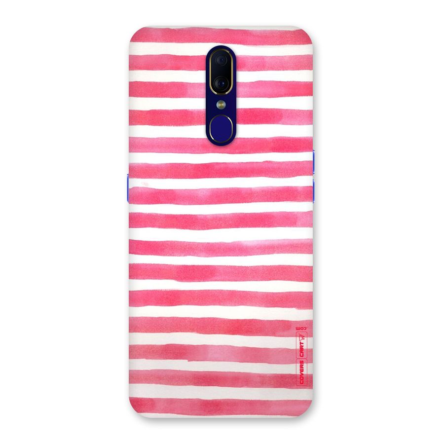 White And Pink Stripes Back Case for Oppo A9