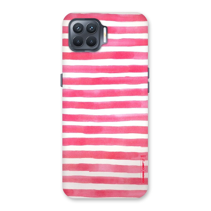White And Pink Stripes Back Case for Oppo F17 Pro