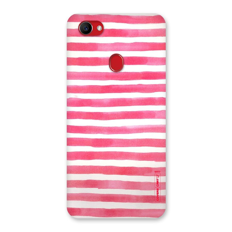 White And Pink Stripes Back Case for Oppo F7