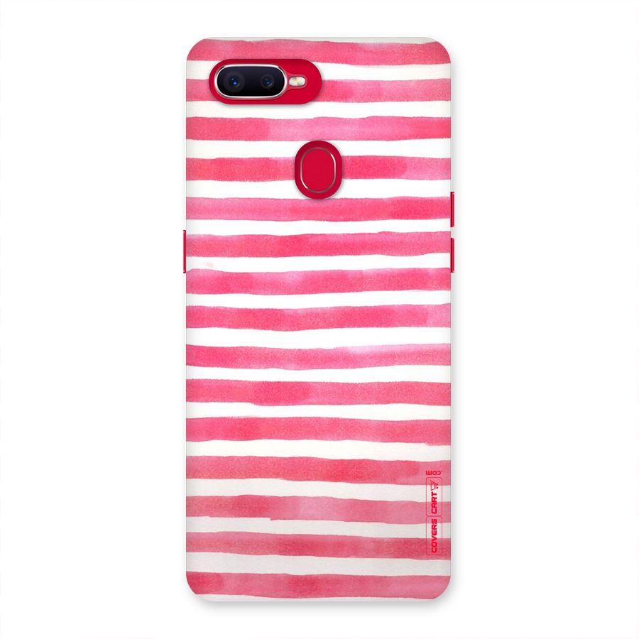 White And Pink Stripes Back Case for Oppo F9 Pro