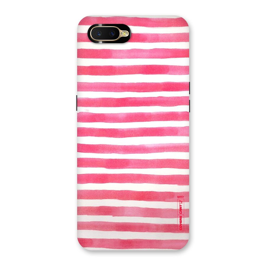 White And Pink Stripes Back Case for Oppo K1