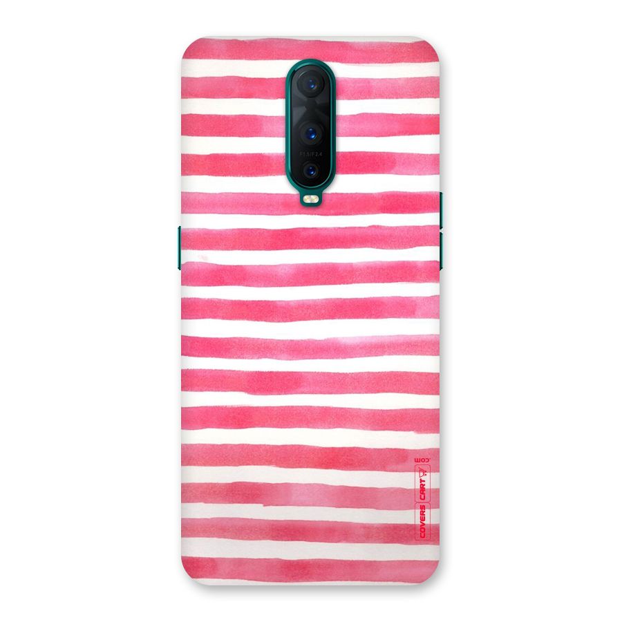 White And Pink Stripes Back Case for Oppo R17 Pro