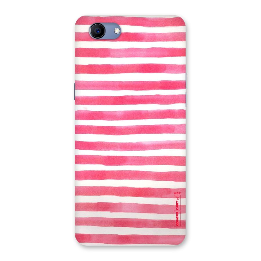 White And Pink Stripes Back Case for Oppo Realme 1