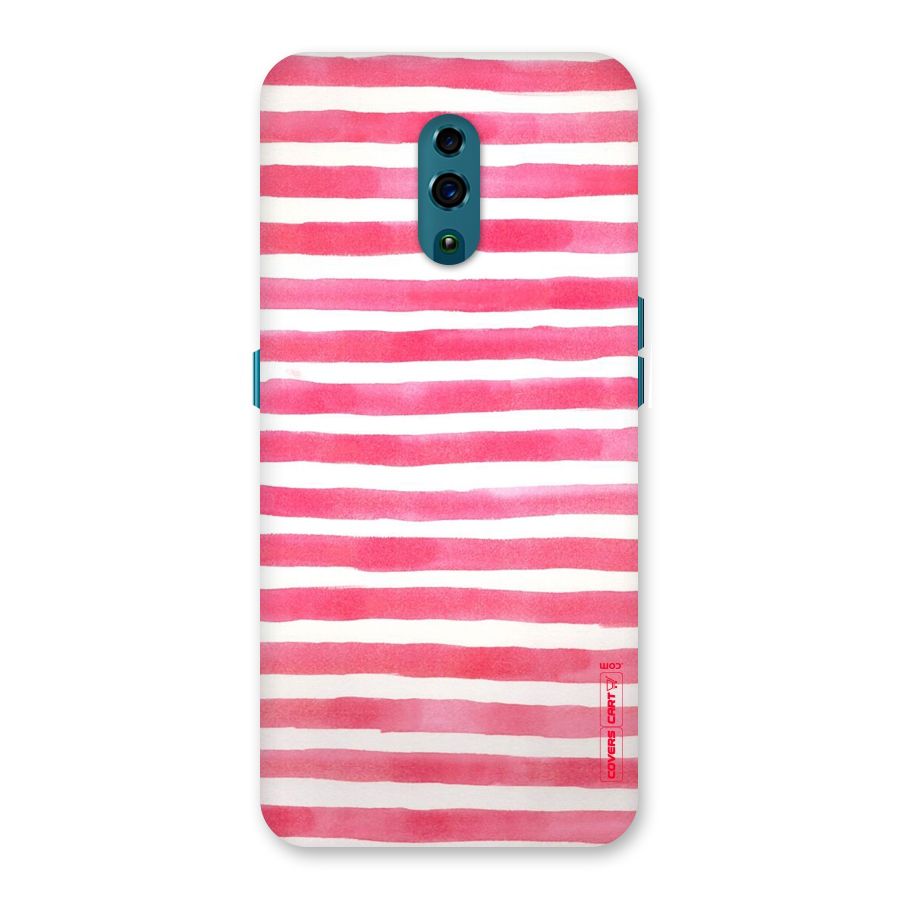 White And Pink Stripes Back Case for Oppo Reno