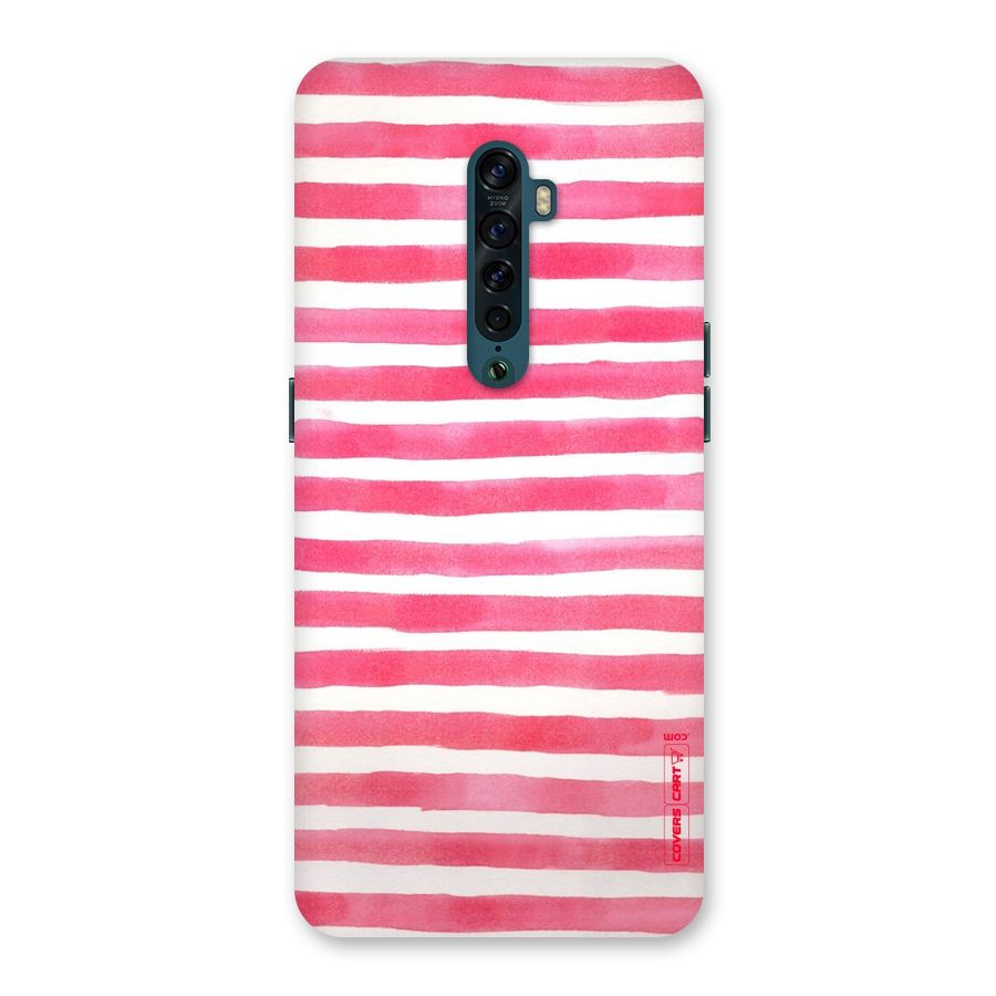 White And Pink Stripes Back Case for Oppo Reno2