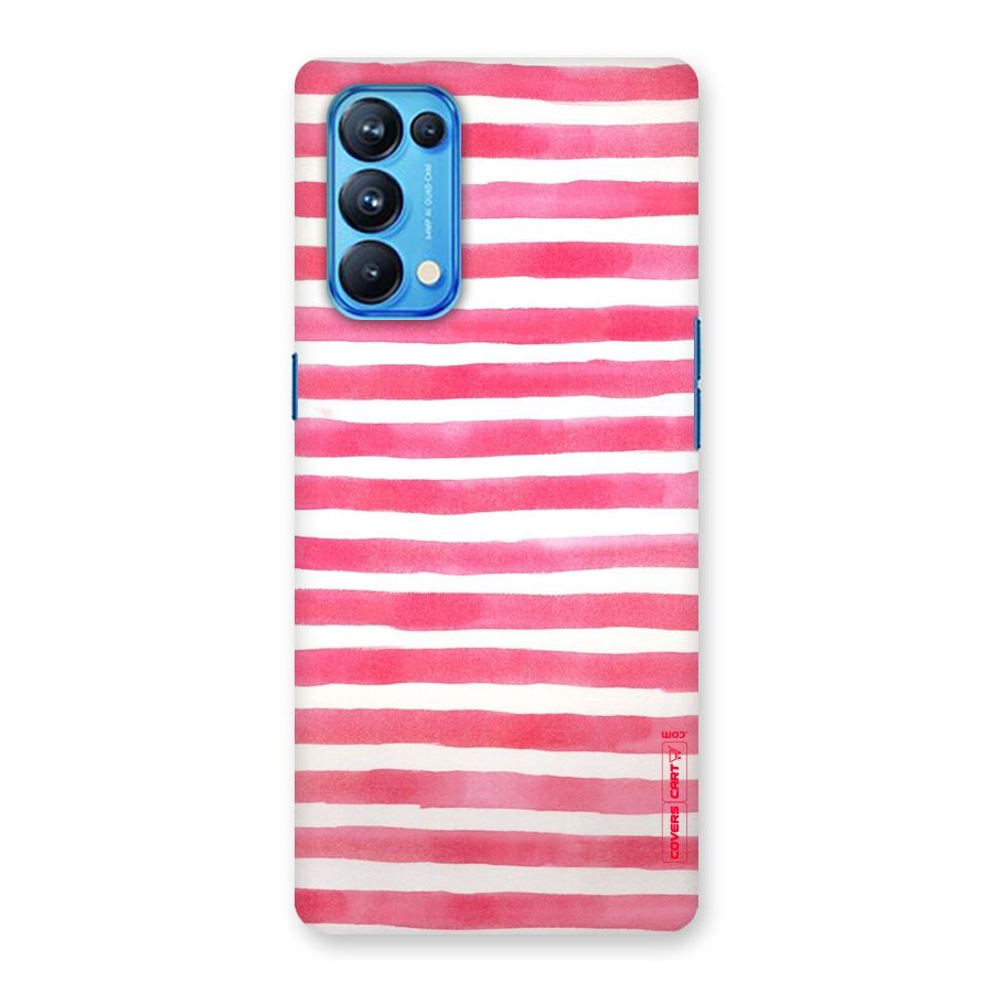 White And Pink Stripes Back Case for Oppo Reno5 Pro 5G